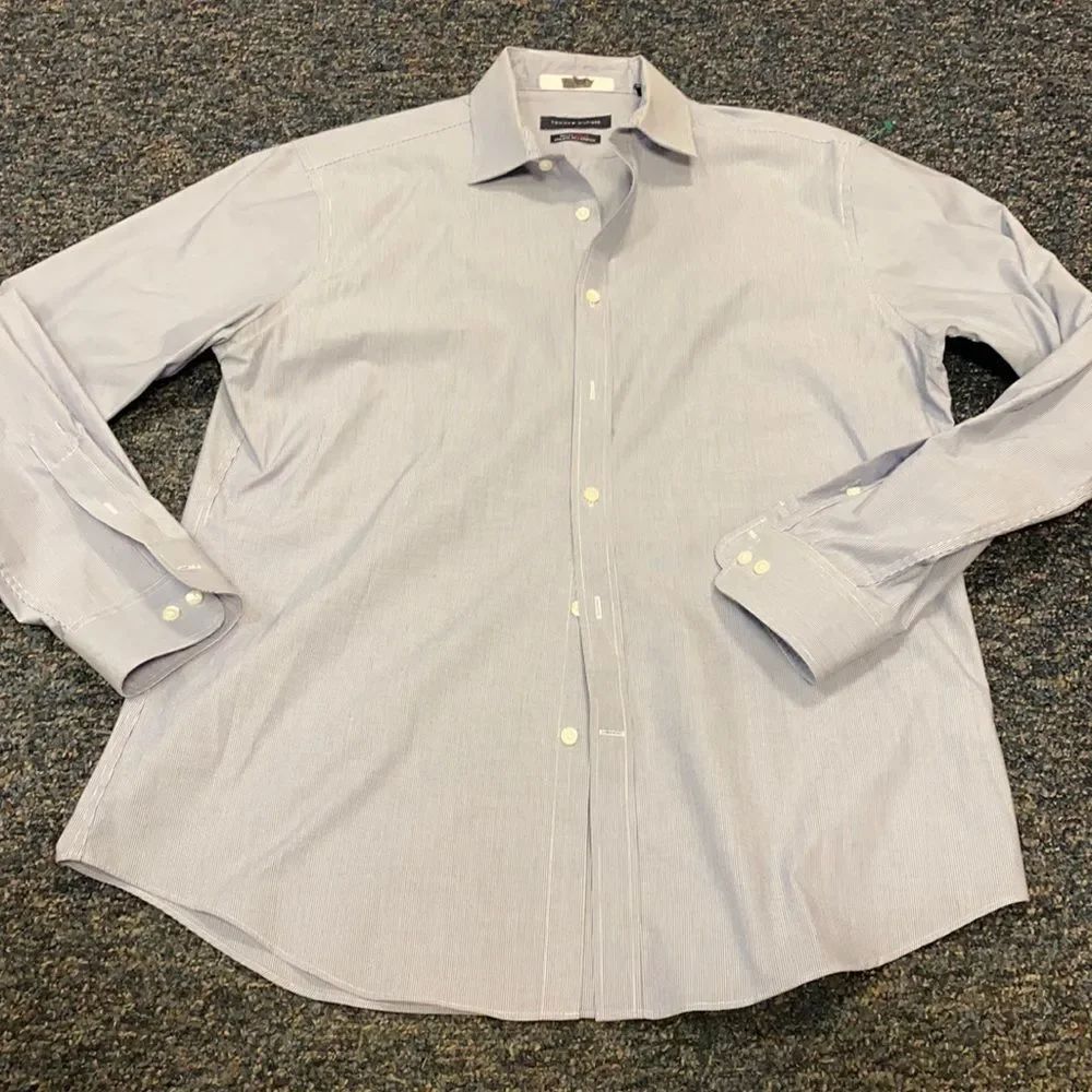 Tommy Hilfiger Blue Stripped Button Down 16.5